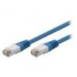 Patch cord F/UTP 5e licna CCA PVC modrá 0,5m 26AWG tienený
