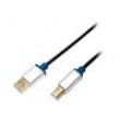 Kabel USB 2.0 USB A vidlice,USB B vidlice 2m černá hliník