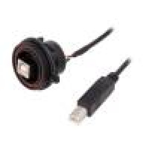 Kabel USB Buccaneer USB B zásuvka-zepředu,USB B vidlice 0,5m