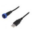 Kabel-adaptér USB A vidlice, USB B mini vidlice (těsná) IP68