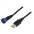 Kabel-adaptér USB A vidlice, USB B mini vidlice (těsná) IP68