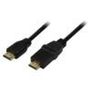 Kabel HDMI vidlice, HDMI otočná vidlice ±90° 1,8m černá