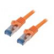 Patch cord S/FTP 6a lanko Cu LSZH oranžová 1,5m 27AWG