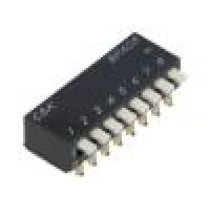 Přepínač: DIP-SWITCH Počet sekcí:8 OFF-ON 0,025A/24VDC 100MΩ