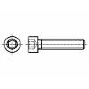 Šroub M2x8 0,4 Hlava: válcová imbus HEX 1,5mm DIN: 912