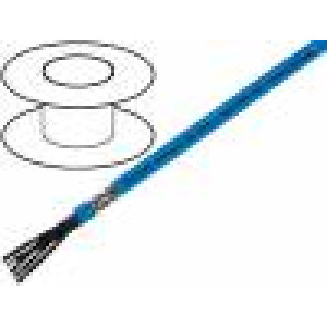 Vodič OZ-BL-CY 5x1,5mm2 stíněný PVC modrá 300/500V
