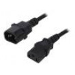 Kabel IEC C13 zásuvka, IEC C14 vidlice 3m černá 3x1mm2 10A
