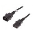 Kabel IEC C13 zásuvka, IEC C14 vidlice 5m černá 3x1mm2 10A