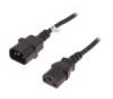 Kabel IEC C13 zásuvka, IEC C14 vidlice 5m černá 3x1mm2 10A