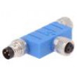 T-kus M8 vidlice, M8 zásuvka x2 PIN:3 T IP67 Polarizace: A