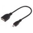 Kabel OTG, USB 2.0 USB A zásuvka, USB B micro vidlice 200mm