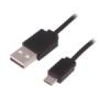 Kabel USB 2.0 USB A vidlice, USB B micro vidlice 1m černá