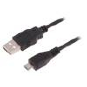 Kabel USB 2.0 USB A vidlice, USB B micro vidlice 1m černá