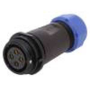 Zástrčka zásuvka SP21 PIN:4 IP68 4,5÷7mm pájení na kabel