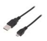 Kabel USB 2.0 USB A vidlice, USB B micro vidlice niklovaný 1m