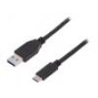 Kabel USB 2.0 USB A vidlice,USB C vidlice niklovaný 1m černá