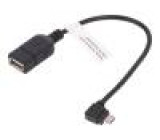 Cable OTG, USB 2.0 USB A socket, USB B micro plug (angle)