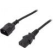 Kabel IEC C13 zásuvka, IEC C14 vidlice 1,2m černá 10A 250V