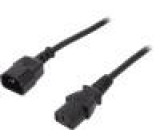 Kabel IEC C13 zásuvka, IEC C14 vidlice 1,2m černá 10A 250V