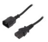 Kabel IEC C13 zásuvka, IEC C14 vidlice 5m černá 10A 250V