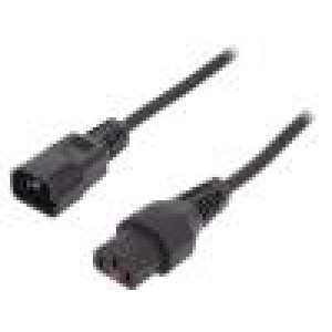 Kabel IEC C13 zásuvka,IEC C14 vidlice PVC 3m černá 10A 250V