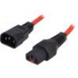 Kabel IEC C13 zásuvka, IEC C14 vidlice 3m se zajištěním PVC