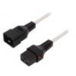 Kabel IEC C19 zásuvka, IEC C20 vidlice 2m se zajištěním bílá