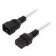 Kabel IEC C19 zásuvka,IEC C20 vidlice PVC 2m bílá 16A 250V