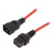 Kabel IEC C19 zásuvka,IEC C20 vidlice PVC 2m červená 16A
