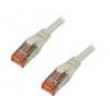 Patch cord S/FTP 6 lanko Cu LSZH šedá 15m 27AWG