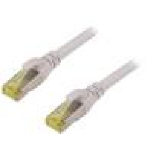 Patch cord S/FTP 6a lanko Cu LSZH šedá 15m 26AWG