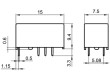 HFD3-V/12 Relé: elektromagnetické DPDT Ucívky:12VDC 0,5A/125VAC 2A