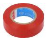 Izolační páska PVC 19mm L:10m červená