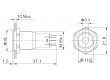 Přepínač odolný vandalům bez aretace středová modrá LED 12V 3A/250VAC ON-(ON) IP67 16mm