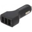 Automobilový napájecí zdroj USB A zásuvka x3 5V/4,8A černá