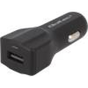 Automobilový napájecí zdroj USB A zásuvka 5V/2,4A černá