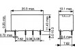 D2N06-180 Relé elektromagnetické DPDT Ucívky:6VDC 0,5A/125VAC 1A/30VDC