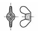 Matice křídlová M12 1,75 ocel Povlak: zinek BN 208 DIN 315