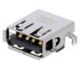 Zásuvka USB A na PCB THT PIN:4 úhlové 90° middle board mount