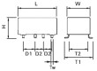 IM03DGR Relé elektromagnetické DPDT Ucívky:5VDC 0,5A/125VAC 2A/30VDC