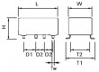 IM06GR Relé elektromagnetické DPDT Ucívky:12VDC 0,5A/125VAC 2A 1ms