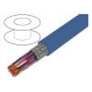 Vodič JE-LiYCY 24x2x0,5mm2 stíněný PVC světle modrá 1/2kV
