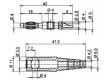 Zástrčka banánek 4mm 32A 60VDC zelená s příčnou zdířkou