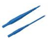 MSFKB4411100-BL Měřicí šňůra PVC 1m modrá 8A Průř.vod:1mm2 Povrch: niklovaný