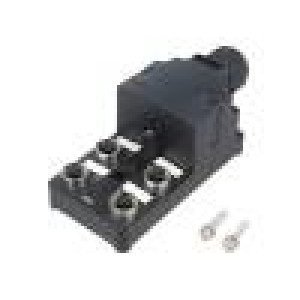 Rozbočovač M12 PIN: 5 zásuvka 7A PT -25÷75°C IP52 24VDC IN: 4