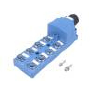 Rozbočovač M12 PIN: 5 zásuvka 7A PT -25÷75°C IP52 24VDC IN: 8