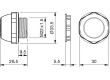 Kontrolka 22mm Podsv: LED 24V AC/DC vypouklá IP66,IP67,IP69K