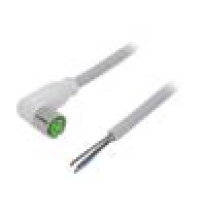 Kabel: pro snímače/automatizaci M8 PIN: 3 úhlový 5m zástrčka