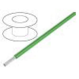 Wire MIL-W-16878/6 (Type ET) stranded Cu 32AWG green PTFE