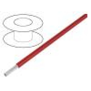 Wire MIL-W-16878/6 (Type ET) stranded Cu 32AWG red PTFE 250V